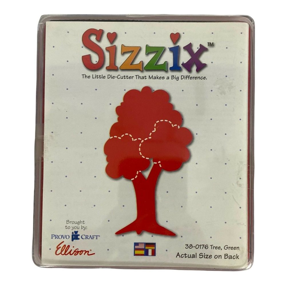 Sizzix Originals Green Tree Red Large Dies Cutter 38-0176 Plastic Case